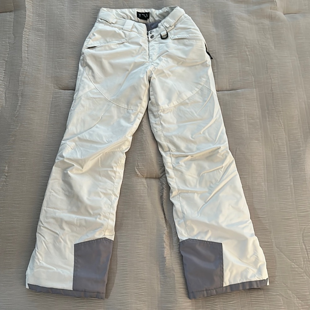 Women’s White Insulated Winter Snow/Ski/Snowboarding Pants, Size Small